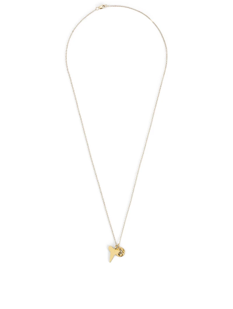 Gold-Plated Sharktooth And Sand Dollar Necklace