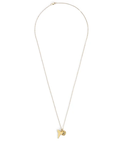 Gold-Plated Sharktooth And Sand Dollar Necklace