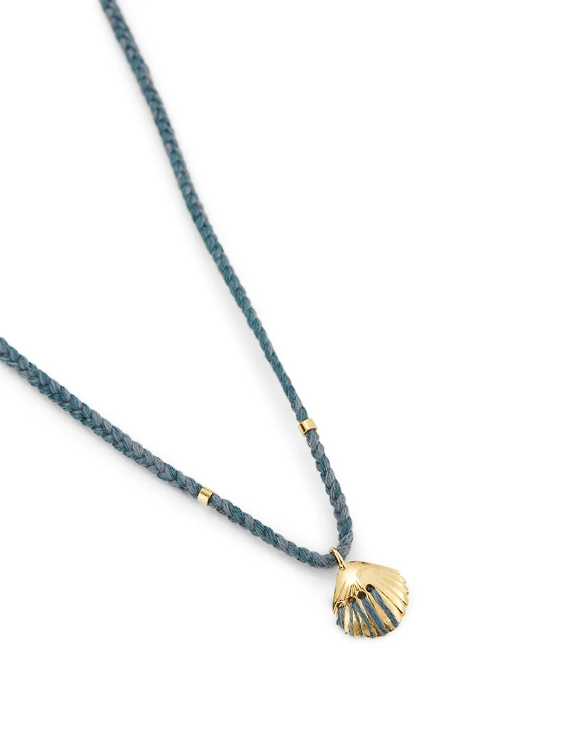 Braided Necklace With Gold-Plated Seashell