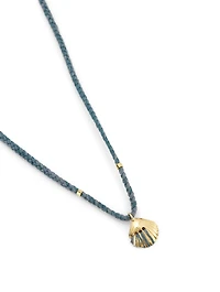 Braided Necklace With Gold-Plated Seashell