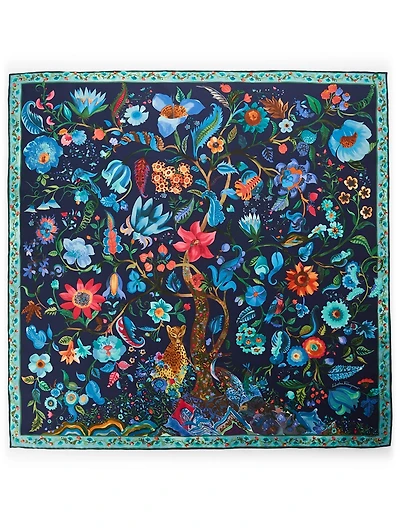 Silk Scarf In Tree Of Life Print