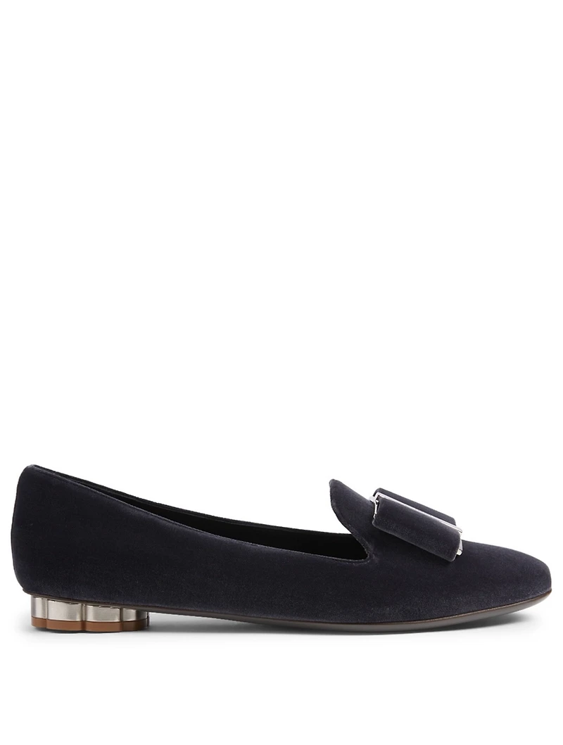 Sarno Velvet Flower Heel Slipper Shoes