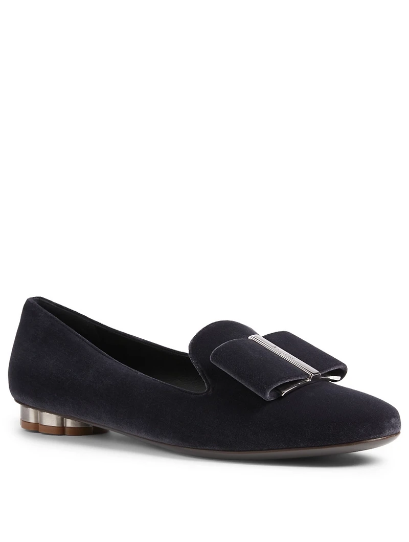 Sarno Velvet Flower Heel Slipper Shoes
