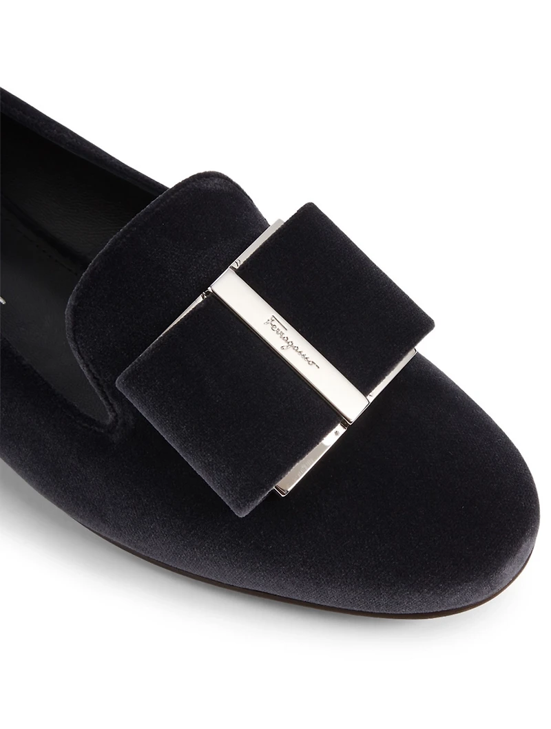 Sarno Velvet Flower Heel Slipper Shoes