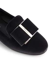 Sarno Velvet Flower Heel Slipper Shoes