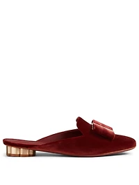 Sciacca Velvet Flower Heel Mules