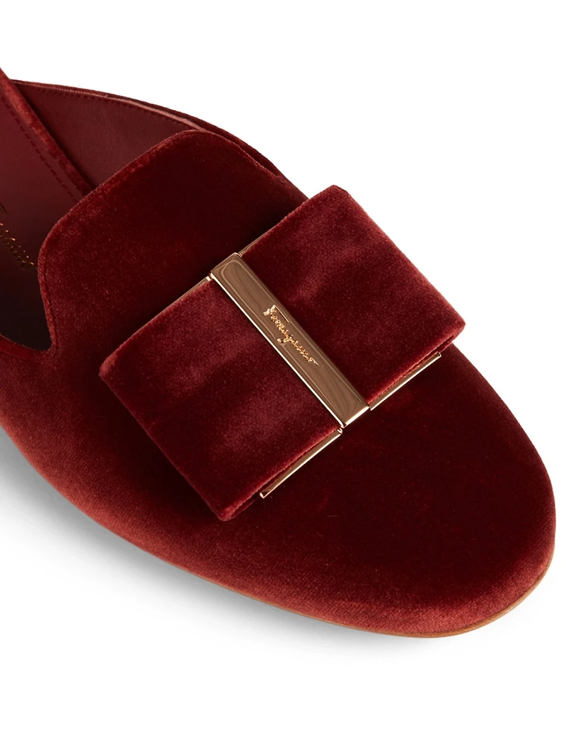 Sciacca Velvet Flower Heel Mules