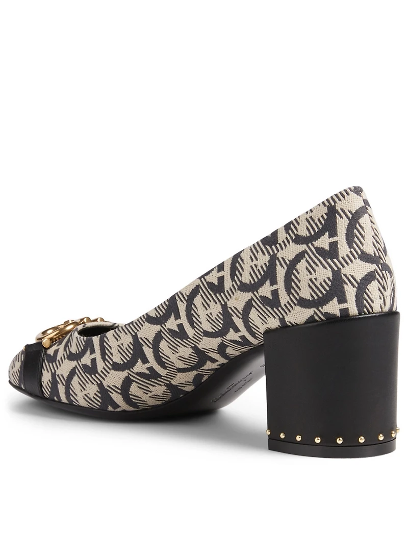 Garda Gancini Jacquard Logo Pumps