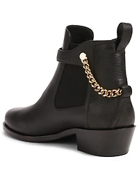 Ardisie Leather Ankle Boots With Chain