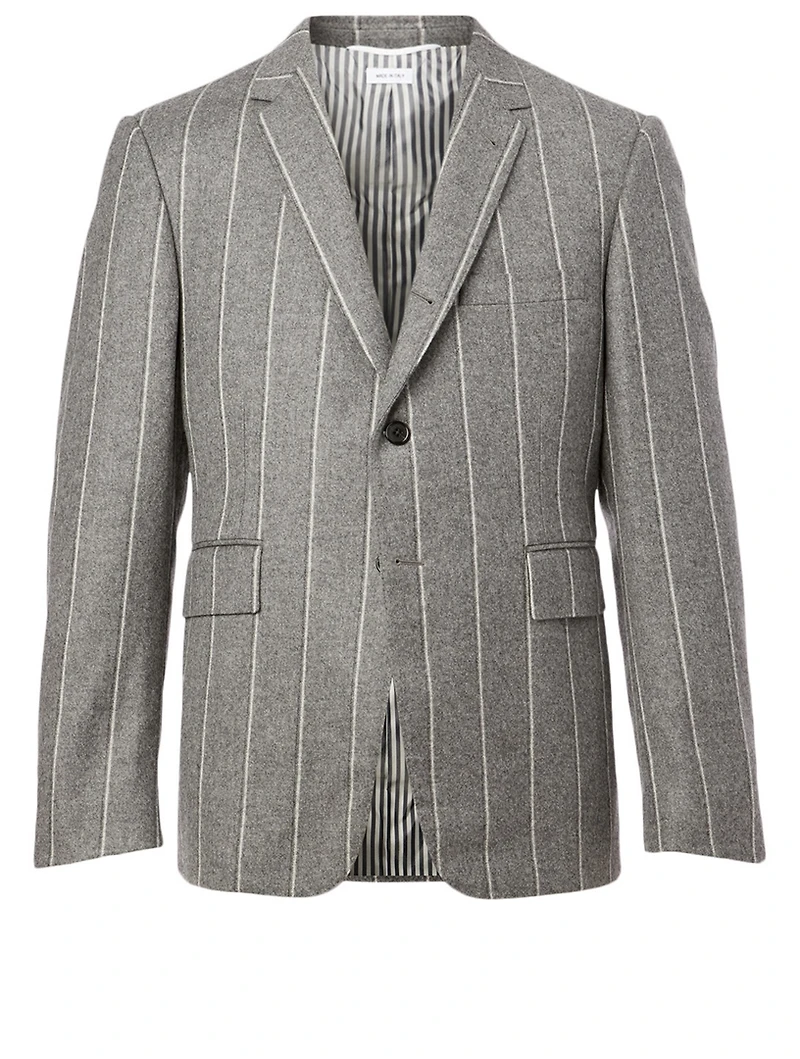 Wool Jacket Stripe Print