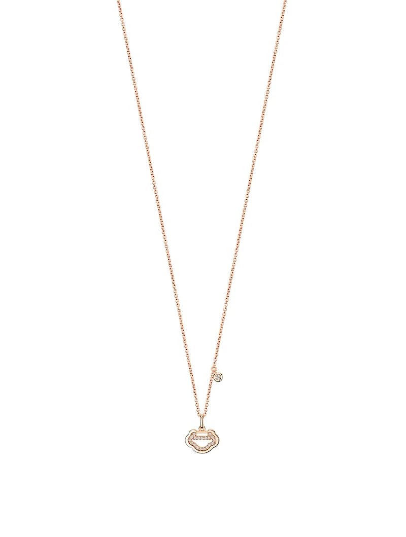 Petite Yu Yi 18K Rose Gold Necklace With Diamonds