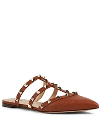 Rockstud Leather Flat Mules