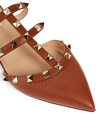 Rockstud Leather Flat Mules