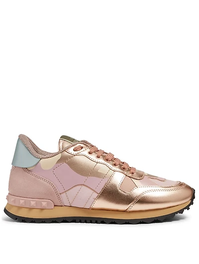 Rockrunner Leather And Fabric Sneakers Camouflage Print