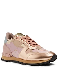 Rockrunner Leather And Fabric Sneakers Camouflage Print
