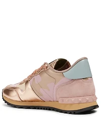 Rockrunner Leather And Fabric Sneakers Camouflage Print
