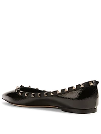 Rockstud Noir Patent Leather Ballet Flats