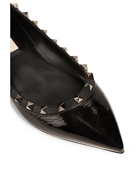Rockstud Noir Patent Leather Ballet Flats