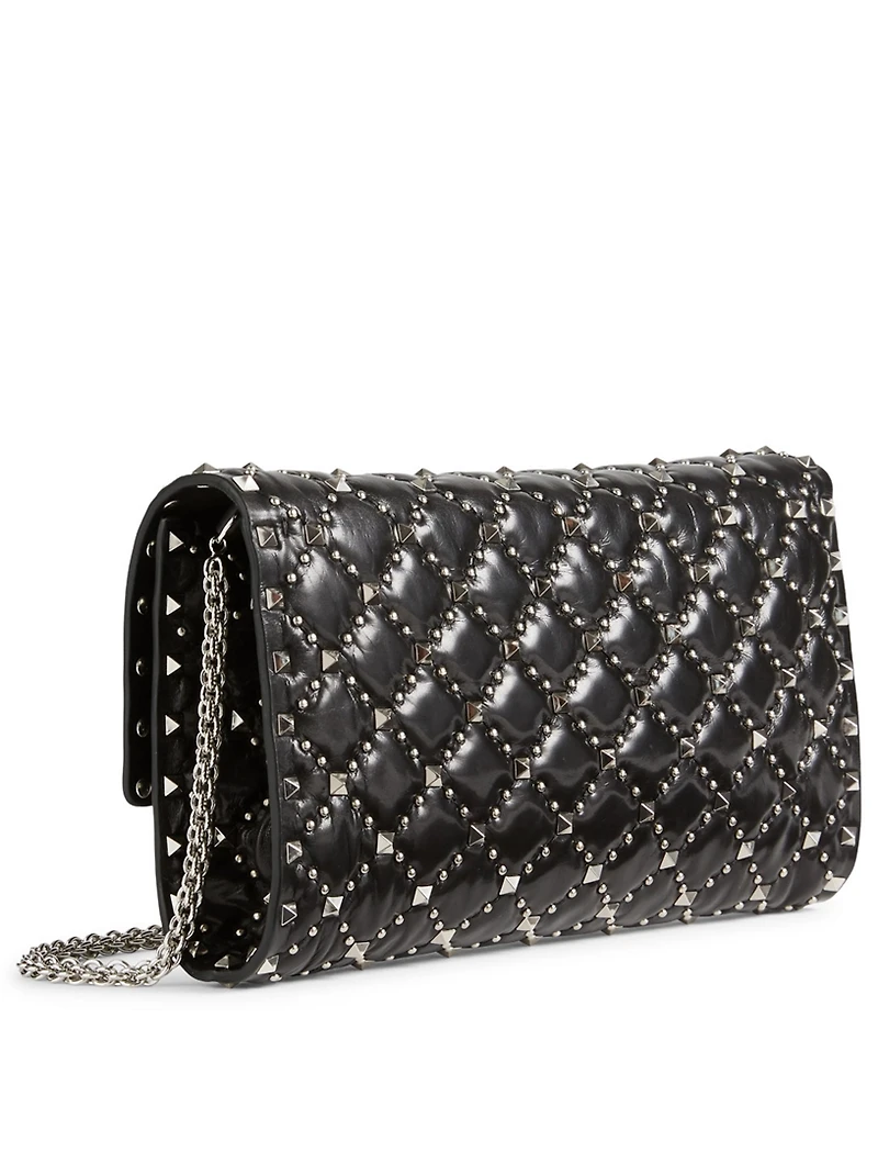 Rockstud Spike.It Leather Crossbody Clutch Bag