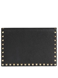 Medium Rockstud Leather Clutch Bag