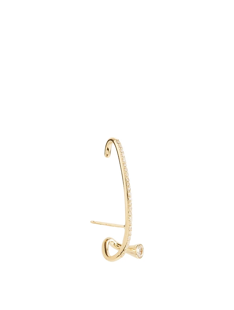 Crescendo Flare 18K Gold Left Earring With Diamonds