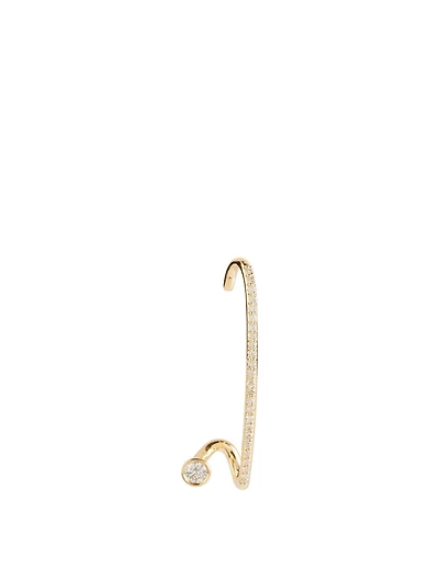 Crescendo Flare 18K Gold Right Earring With Diamonds