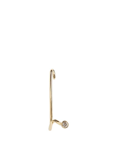 Crescendo Flare 18K Gold Left Earring With Diamond