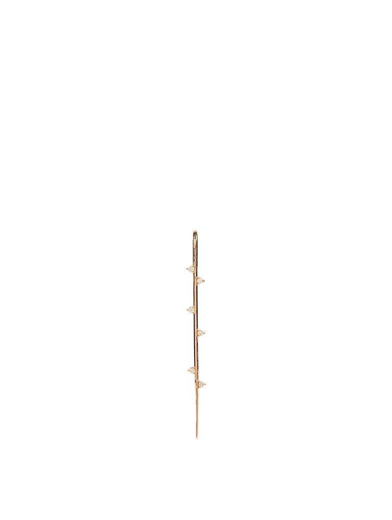 Amoret 18K Rose Gold Ear Pin With Diamonds