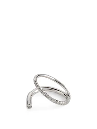 Crescendo Flare 18K White Gold Ring With Diamonds