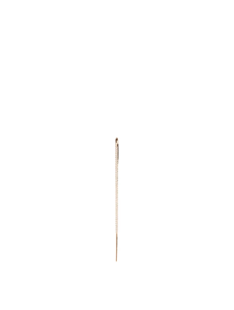 Thread 18K Rose Gold Ear Pin With Diamonds