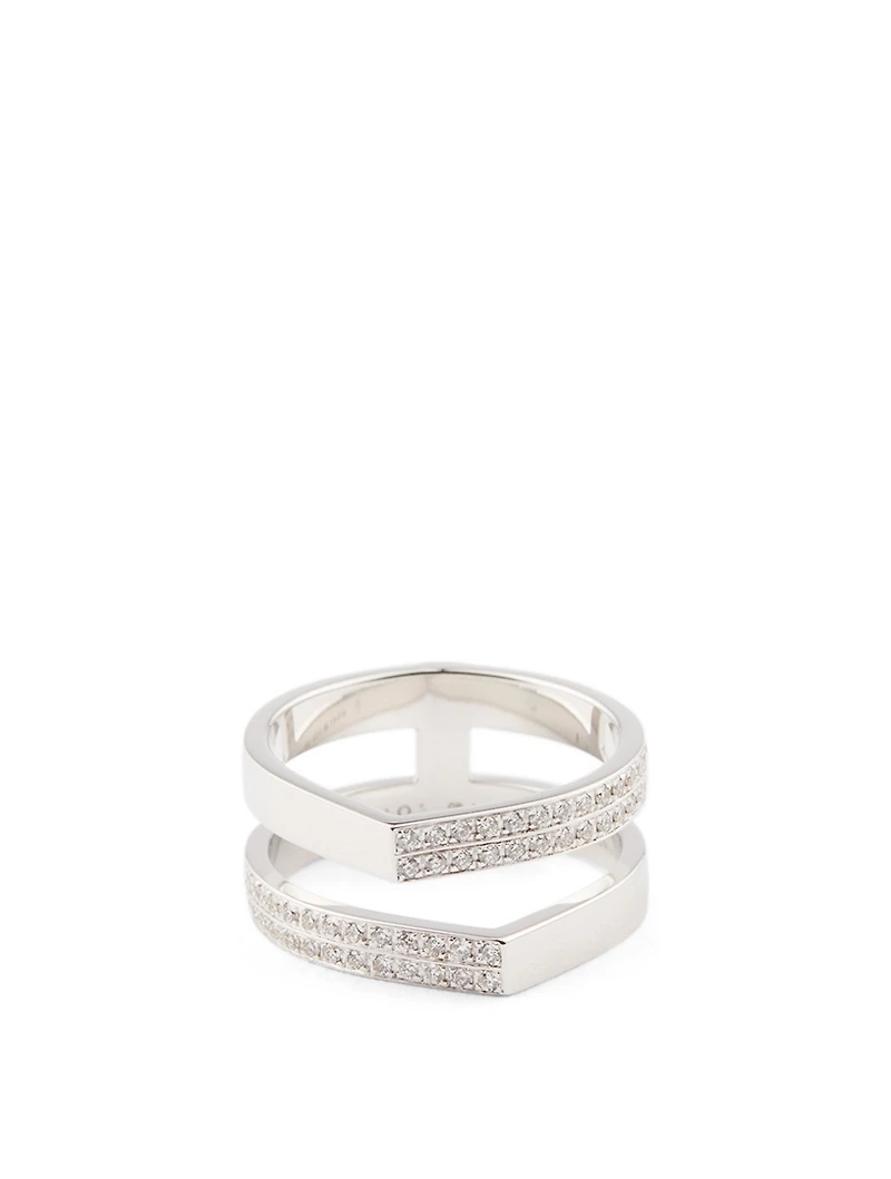 Antifer White Gold Ring With Diamonds
