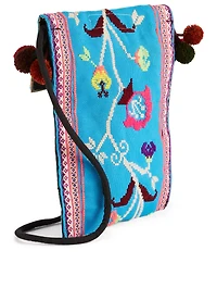 Embroidered Textile Sling Bag