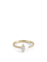 Marquise 18K White Gold Crescendo Pavé Diamond Ring
