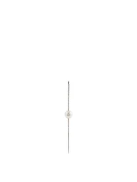 18K White Gold Floating Pearl Pavé Diamond Ear Pin