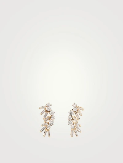 Medium Fireworks Two-Tone 18K Gold Plume Earrings