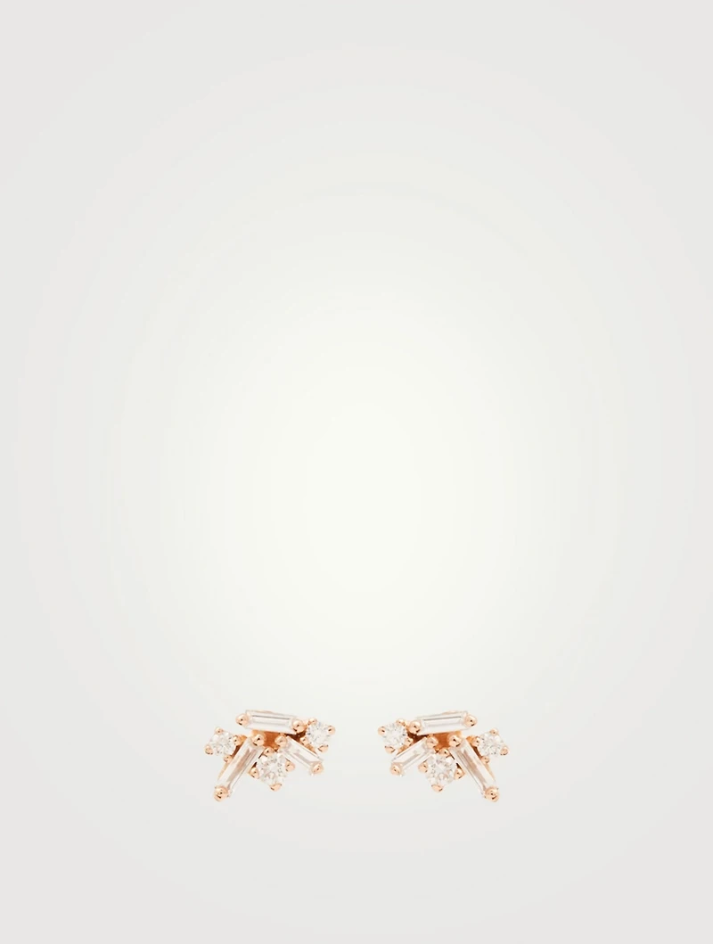 Fireworks 18K Rose Gold Earrings With Diamonds