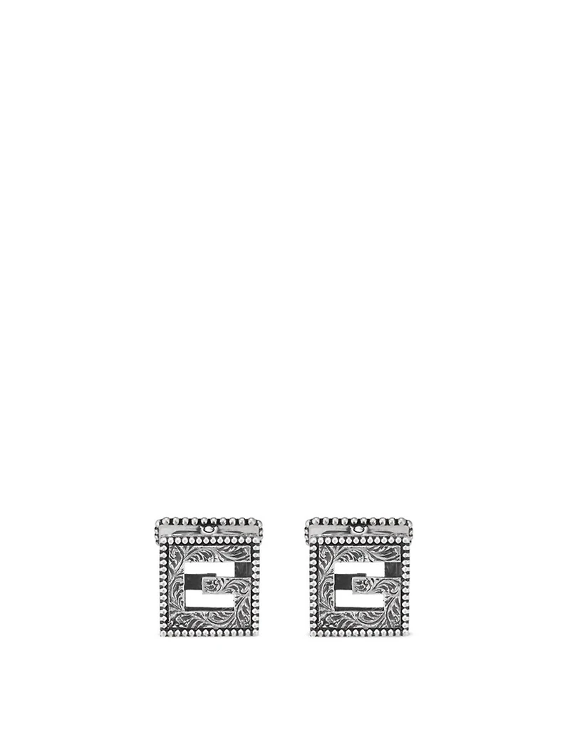 Sterling Silver Square G Motif Cufflinks