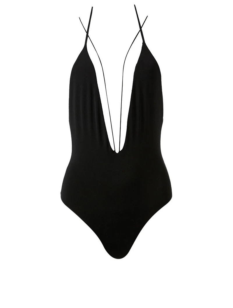 Deep V One-Piece Swimsuit