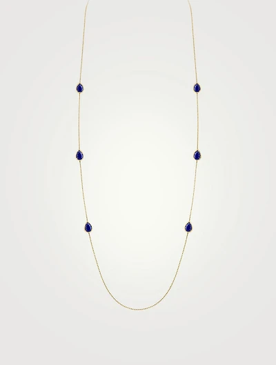 Serpent Boheme Long Gold Necklace With Lapis Lazuli