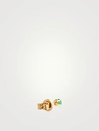 18K Gold Emerald Stud Earrings