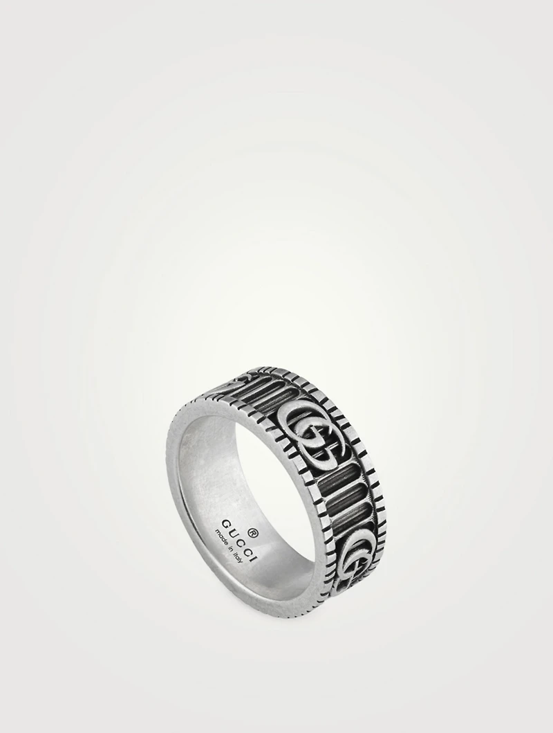 Interlocking G Sterling Silver Ring