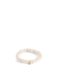 Grapolite Beaded Bracelet With 14K Gold Diamond Heart Charm