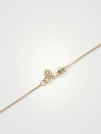 14K Gold Marquis Fringe Bar Necklace With Diamonds