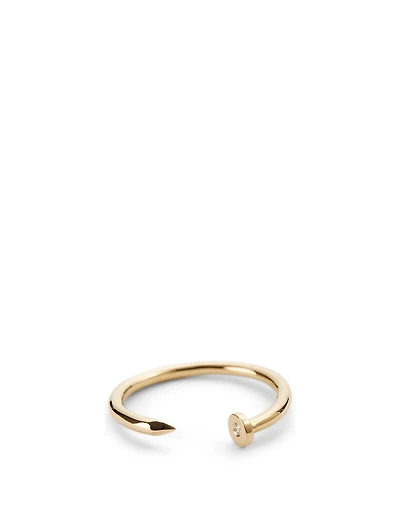 14K Gold Nail Ring With Diamond