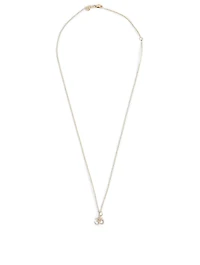 Small 14K Gold Om Charm Necklace With Diamonds