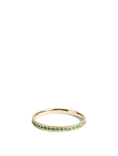 14K Gold Eternity Ring With Emeralds