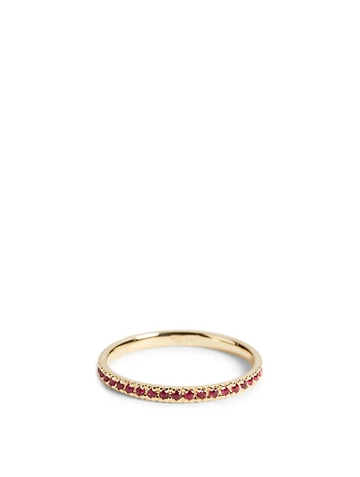 14K Gold Eternity Ring With Rubies
