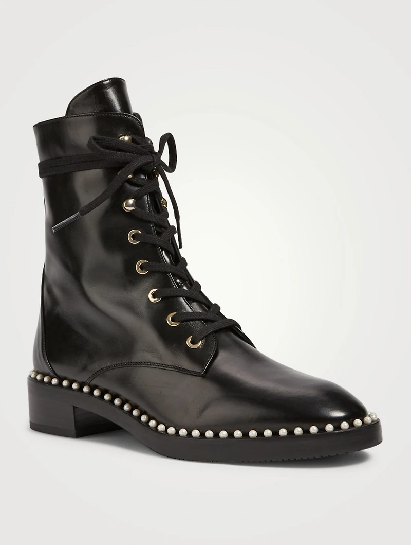 Sondra Leather Combat Boots