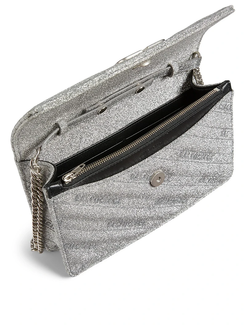 BB Glitter Leather Chain Wallet Bag
