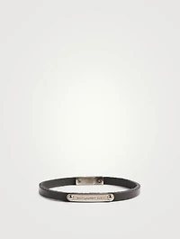 Leather Logo ID Bracelet